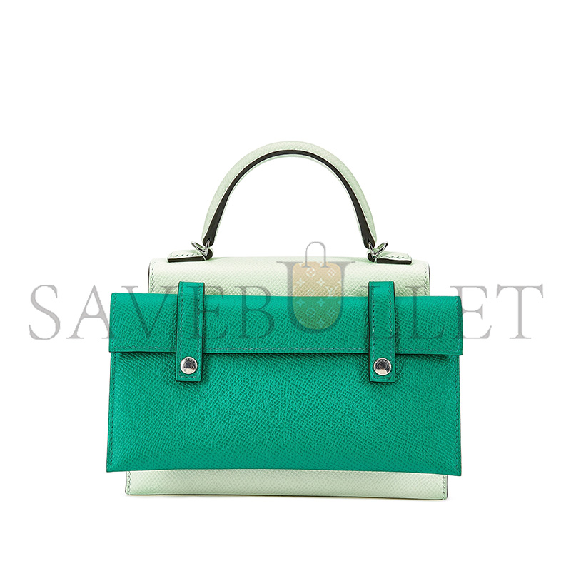 H**mes master vert fizz, nata, rose texas and vert jade indigo epsom quelle idole kelly doll picto palladium hardware (18*15*6cm)
